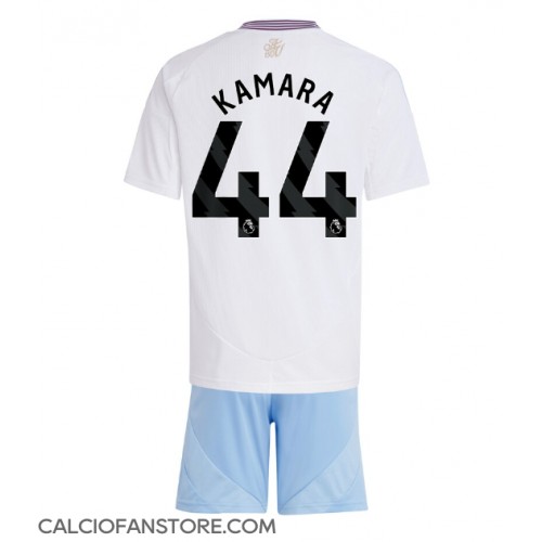 Maglia Calcio Aston Villa Boubacar Kamara #44 Seconda Divisa Bambino 2024-25 Manica Corta (+ pantaloncini)